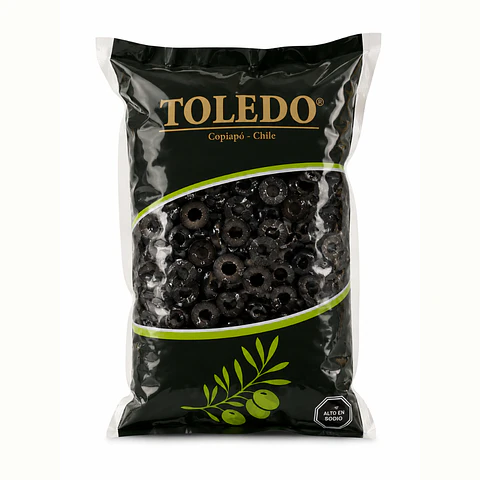 Aceitunas Negras Rebanadas Toledo Peso Neto Drenado 1kg