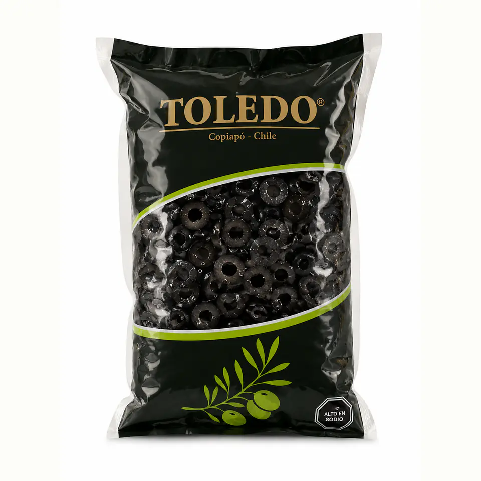 Aceitunas Negras Rebanadas Toledo Peso Neto Drenado 1kg 1