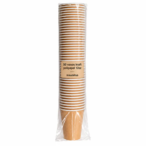 Vaso Kraft Polipapel 12oz (350ml) (50 unidades)