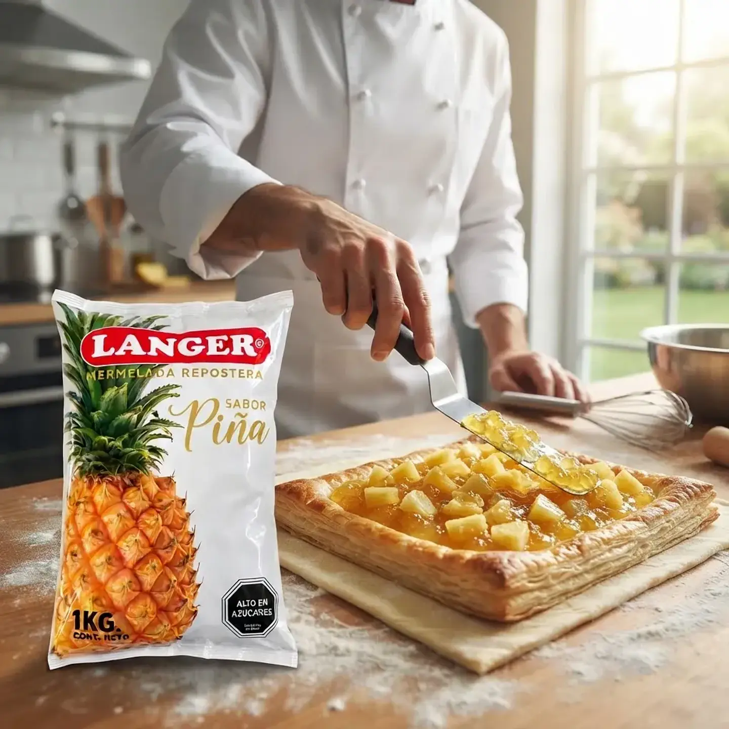 Mermelada Repostera Langer Sabor Piña Bolsa 1kg 2