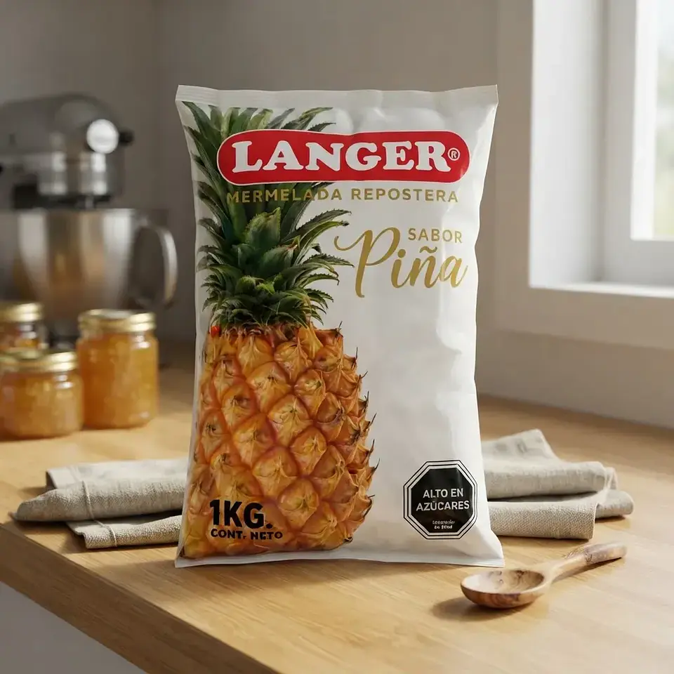 Mermelada Repostera Langer Sabor Piña Bolsa 1kg 4