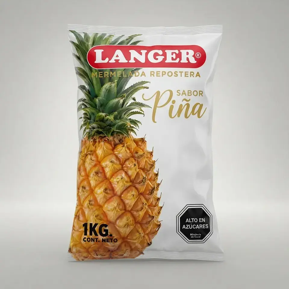 Mermelada Repostera Langer Sabor Piña Bolsa 1kg 6