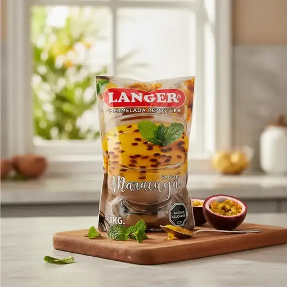 Mermelada Repostera Langer Sabor Maracuya Bolsa 1kg 2