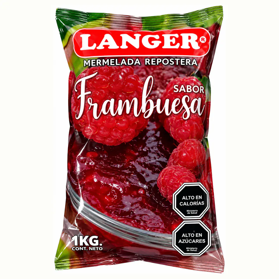 Mermelada Repostera Langer Sabor Frambuesa Bolsa 1kg 1