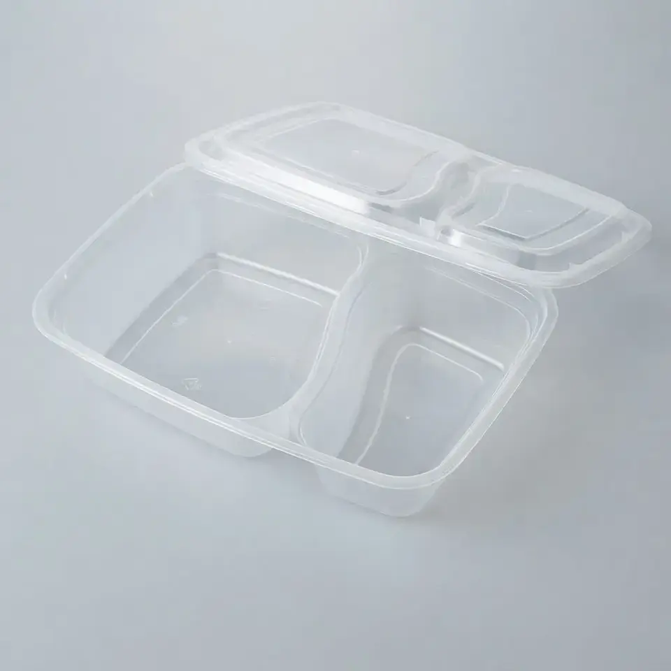 Contenedor Plastico Microondeable para Colaciones Con 2 Divisiones - 50 unidades 5
