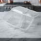 Contenedor Plastico Microondeable para Colaciones Con 2 Divisiones - 50 unidades - Miniatura 1