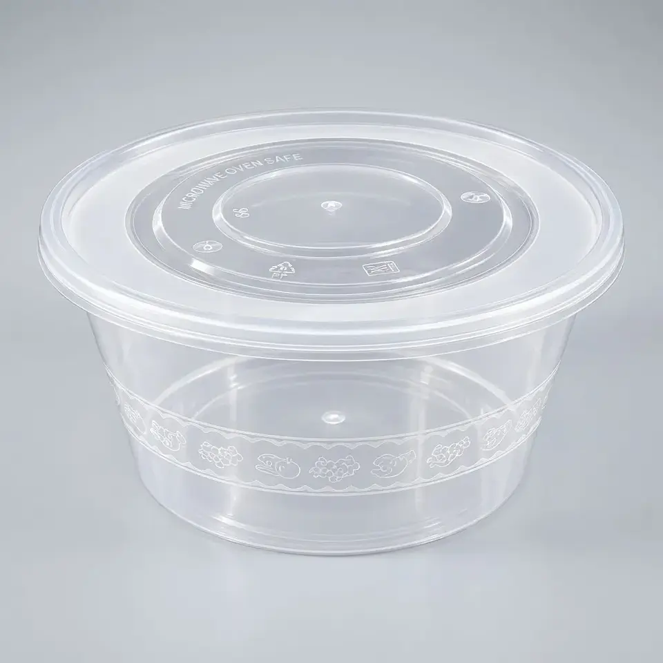 Contenedor Plastico Microondeable Redondo 1250ml - 50 Unidades 4