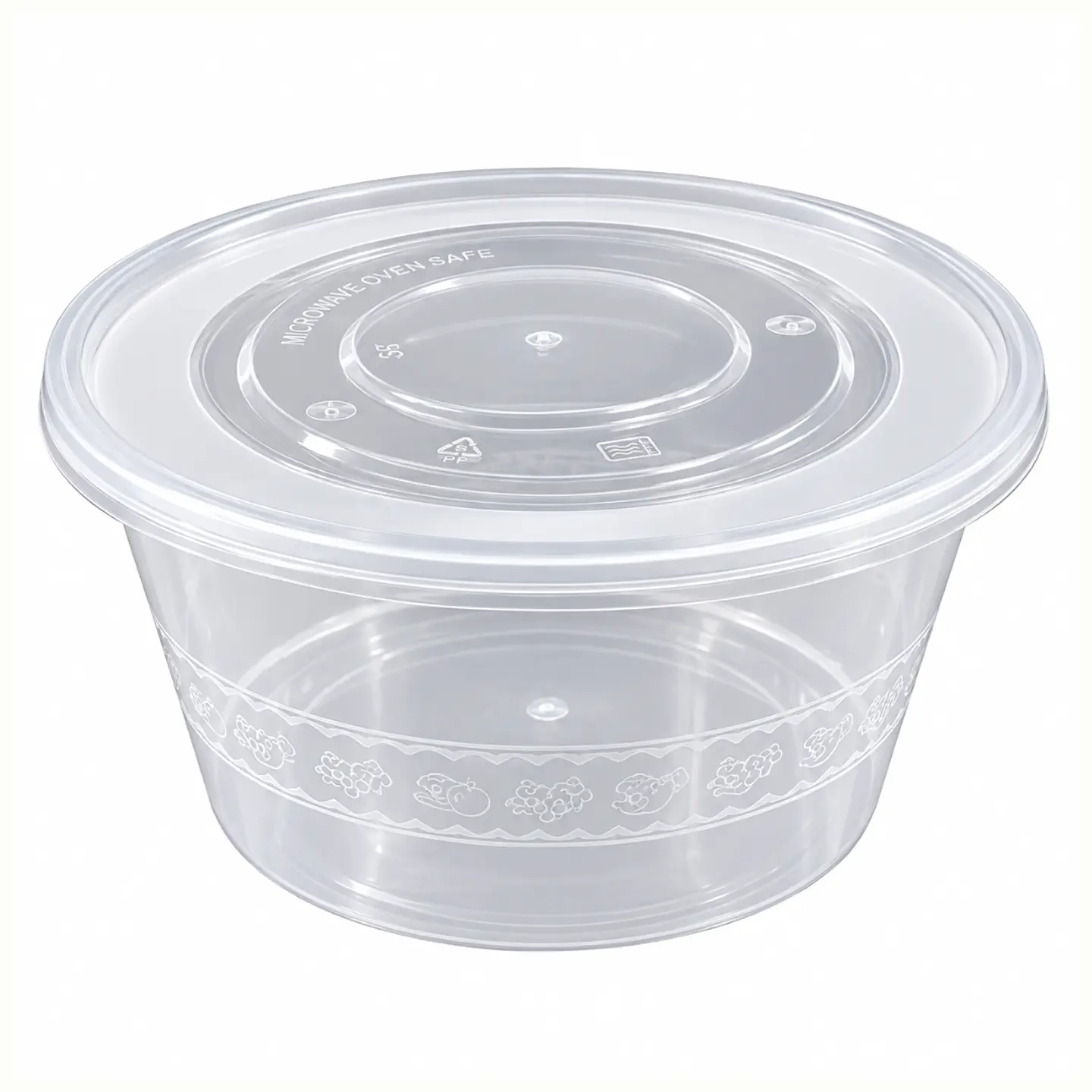 Contenedor Plastico Microondeable Redondo 1250ml - 50 Unidades 1