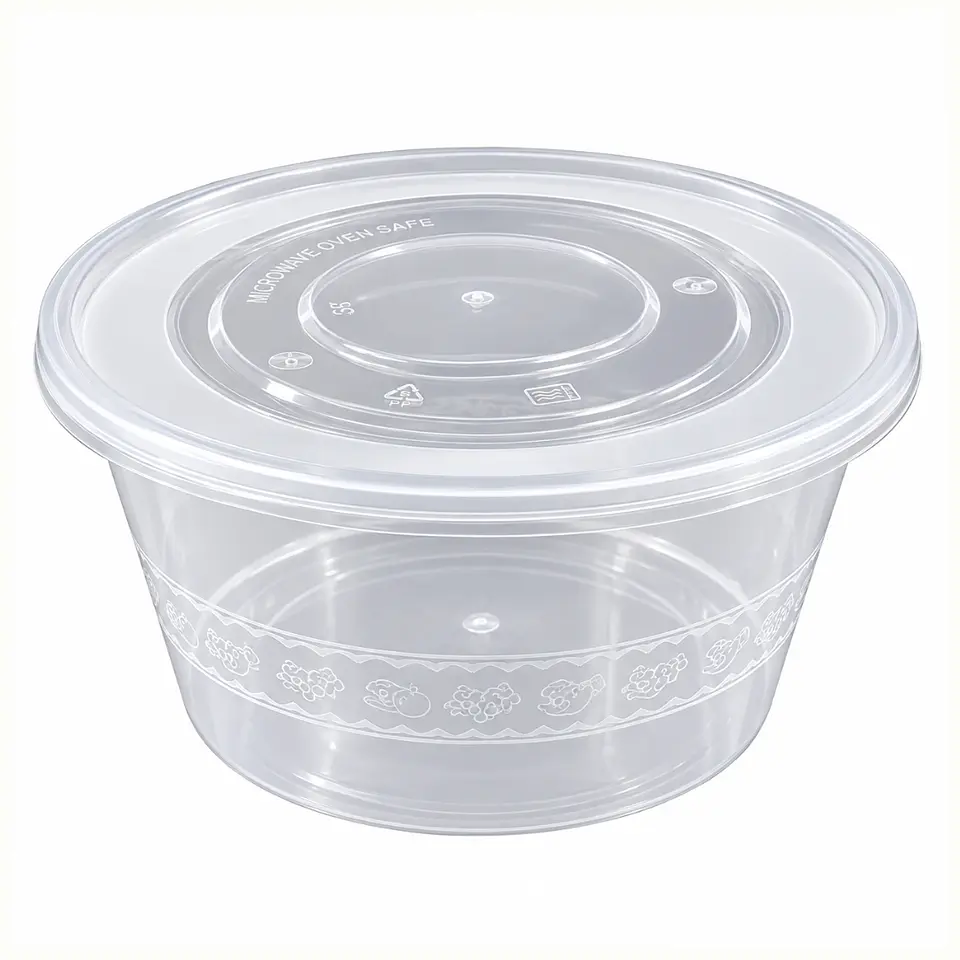 Contenedor Plastico Microondeable Redondo 1250ml - 50 Unidades 1
