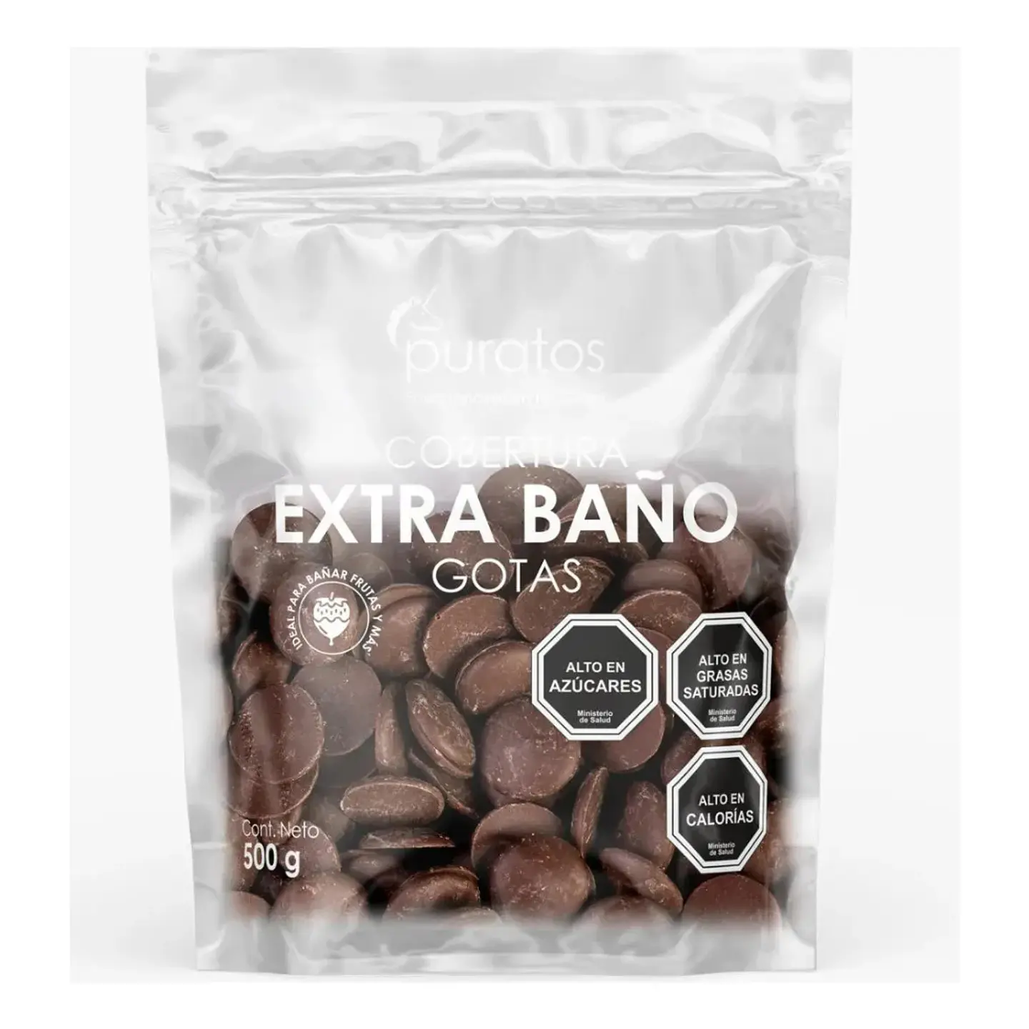 Cobertura Chocolate Extra Baño Puratos En Gotas Bolsa 500gr 1