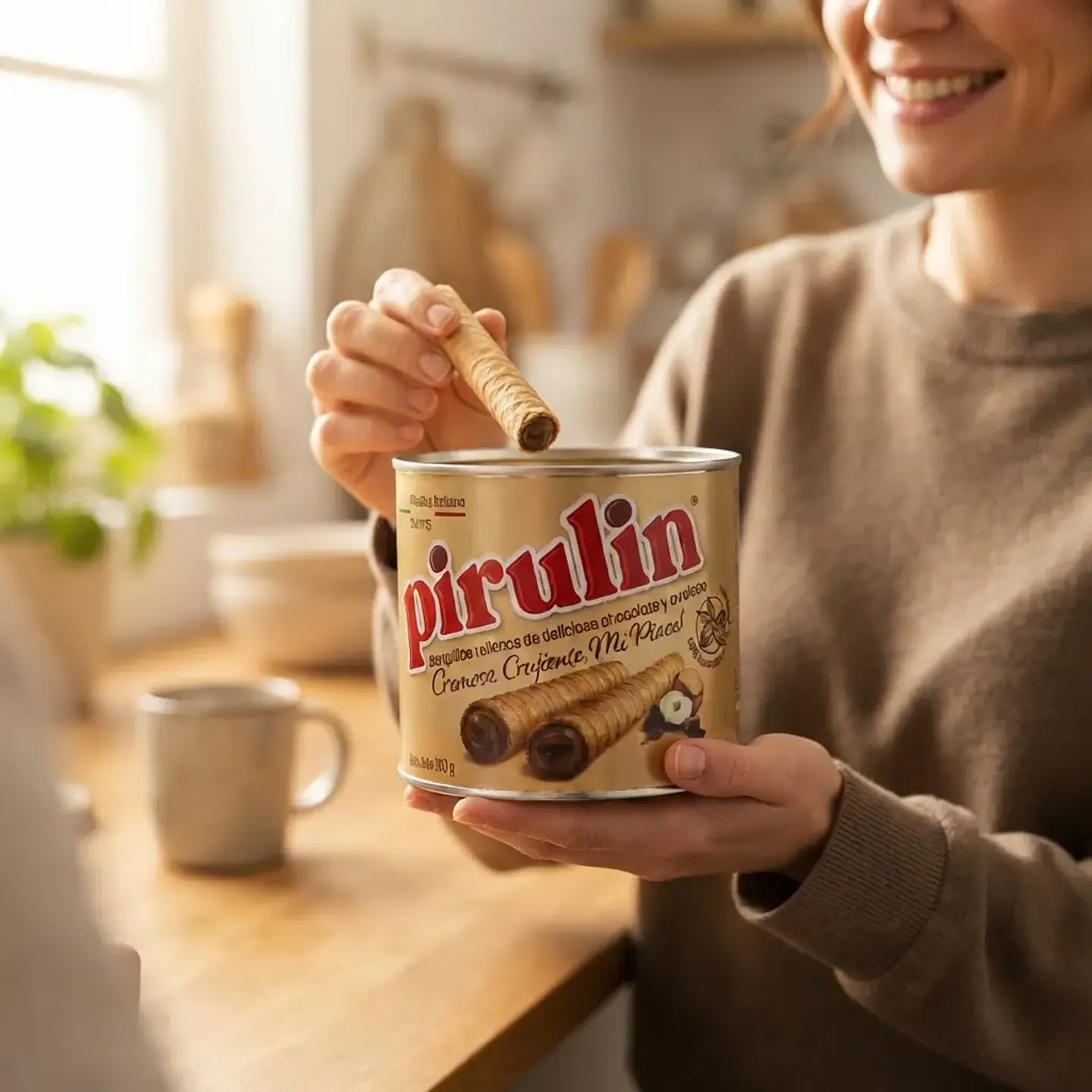 Pirulin Barquillos Rellenos ¡Receta Italiana! Lata 300gr  2