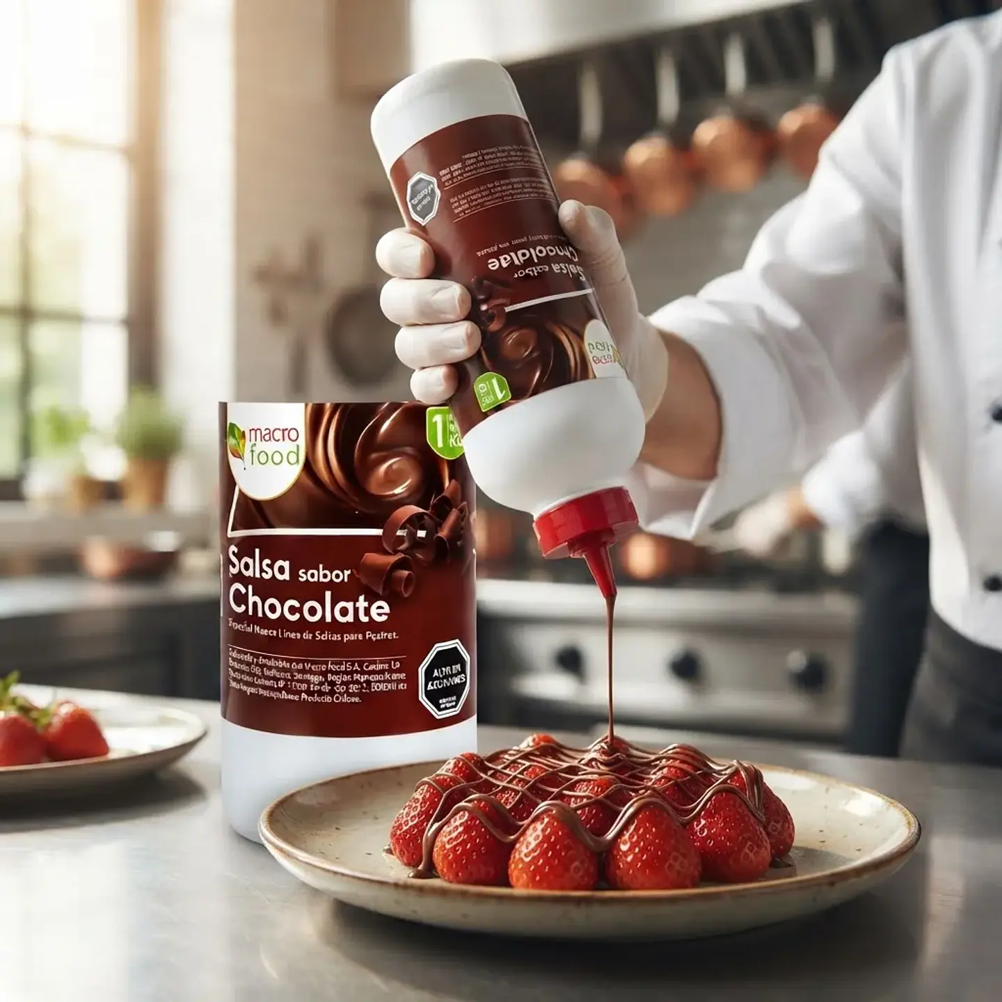 Salsa De Chocolate Macrofood Botella 1kg 2