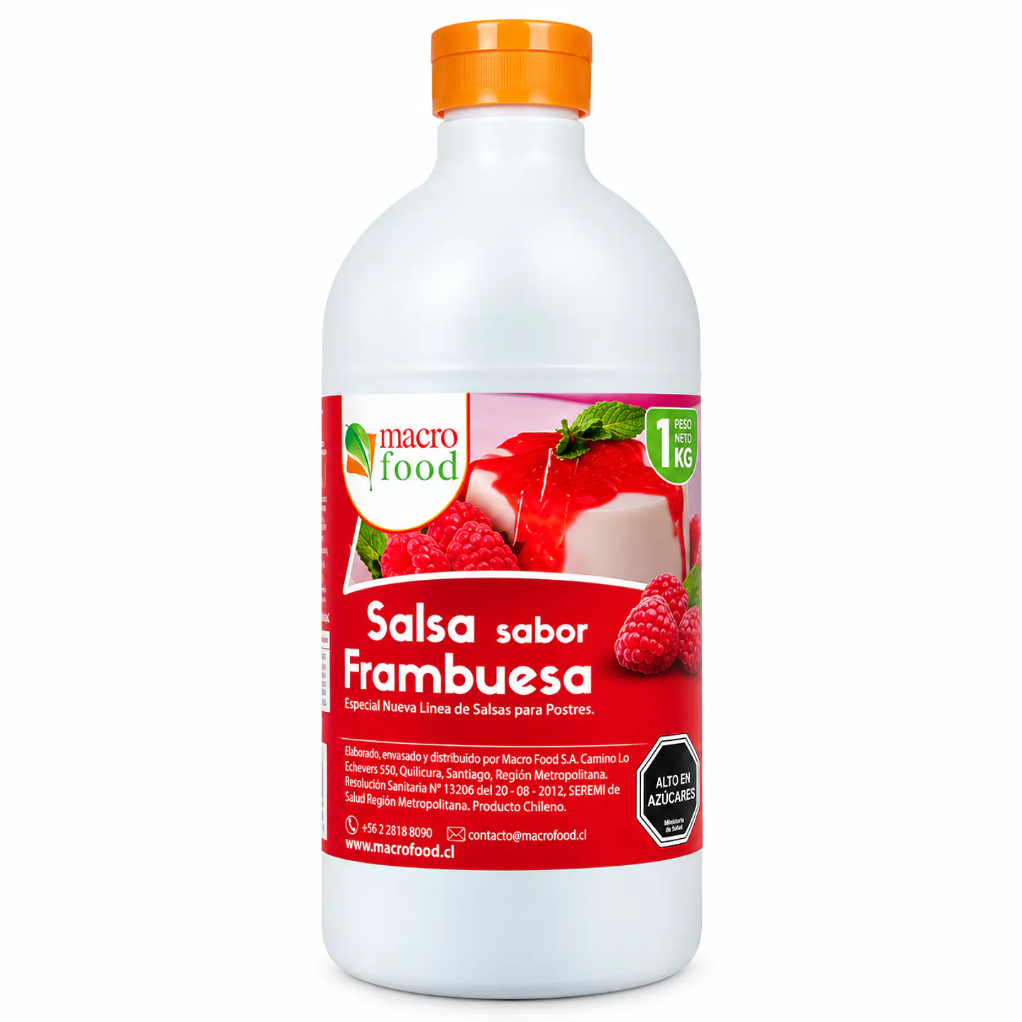 Salsa De Frambuesa Macrofood Botella 1kg 1