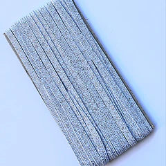Elástico plano 5mts. 6mm Glitter - Celeste