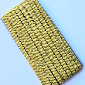 Elástico Plano Glitter 6mm x 5 Metros - Dorado