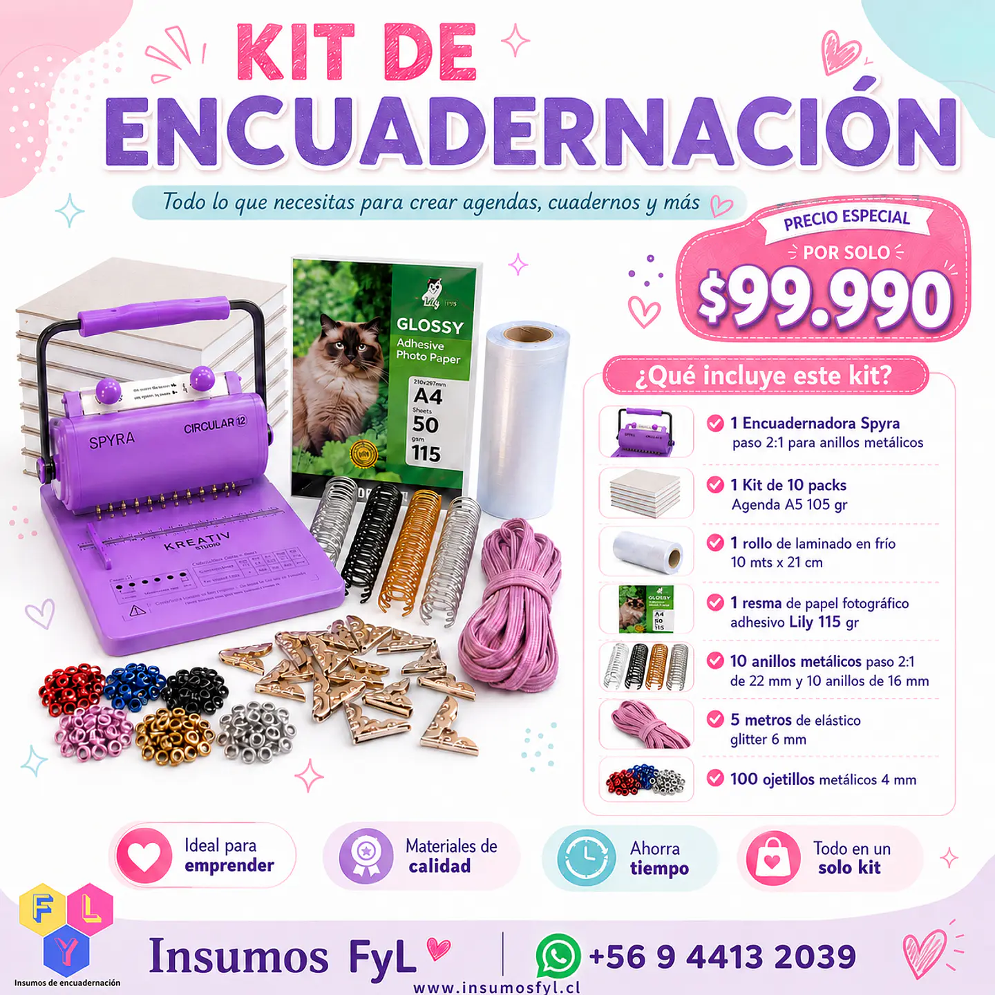 Kit Encuadernación Spyra Emprende A5 2