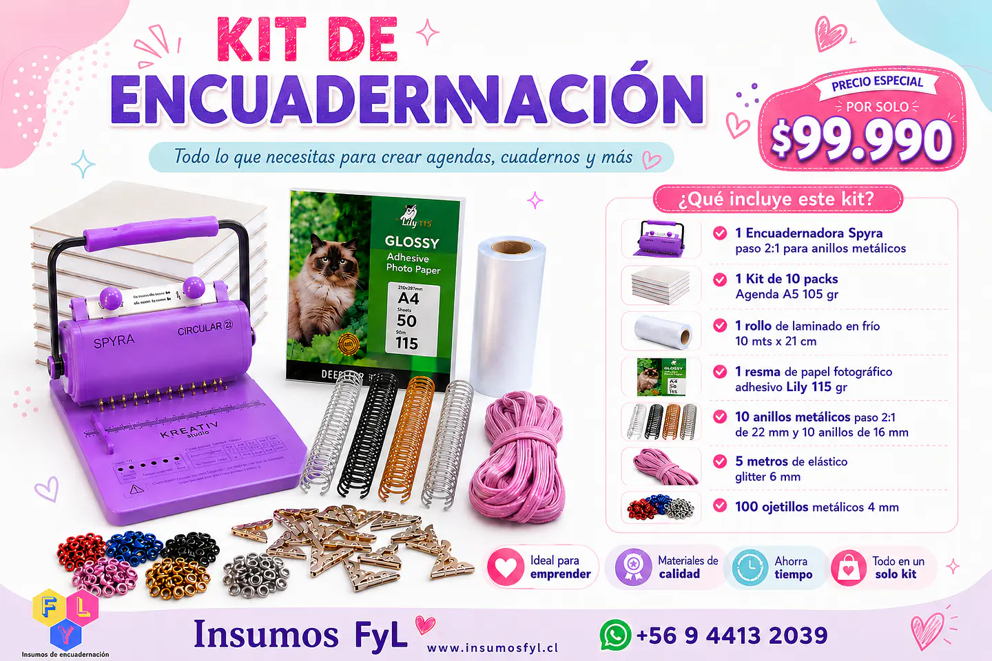 Kit Encuadernación Spyra Emprende A5 1