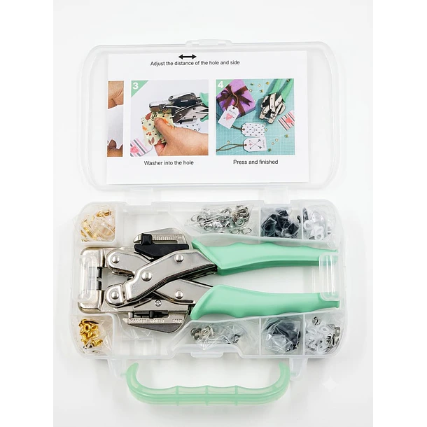 Set Ojetilladora Manual con Ojetillos para Encuadernación y Manualidades 3