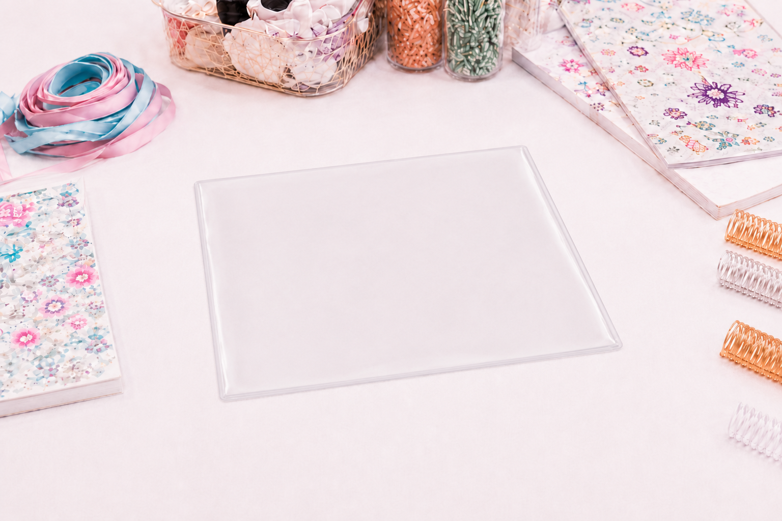 Bolsillo PVC Transparente para Agendas y Cuadernos A5