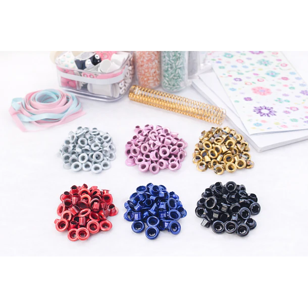 Ojetillos/Eyelets Metálicos 4mm Colores- Mayorista 1
