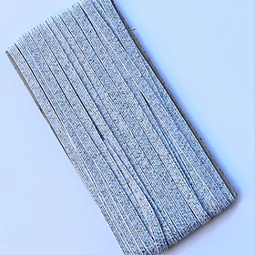Elástico Plano Glitter 6mm - Mayorista - Celeste