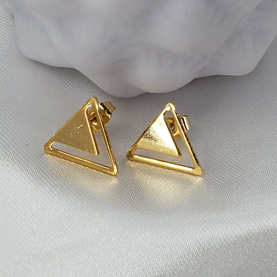 TOPO TRIANGULO DOBLE LISO BAÑO DE ORO  1