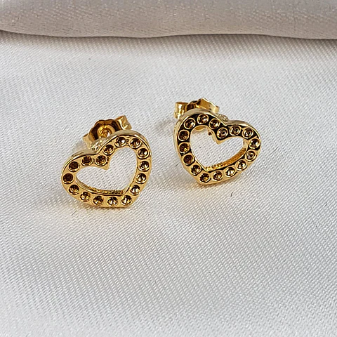 TOPO CORAZÓN GRABADO BAÑO DE ORO TZD0032