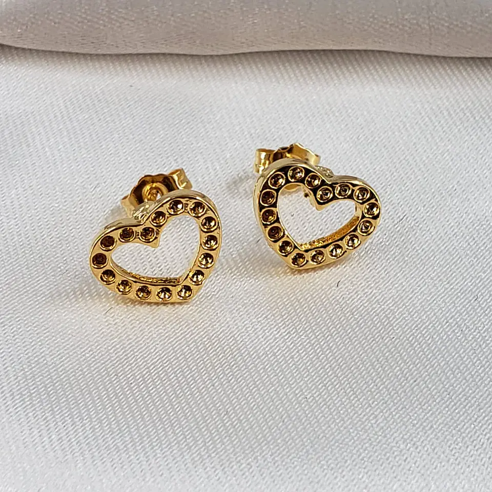 TOPO CORAZÓN GRABADO BAÑO DE ORO TZD0032 1