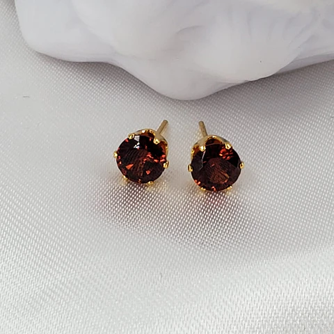TOPO ZIRCÓN REDONDO  BAÑO DE ORO 