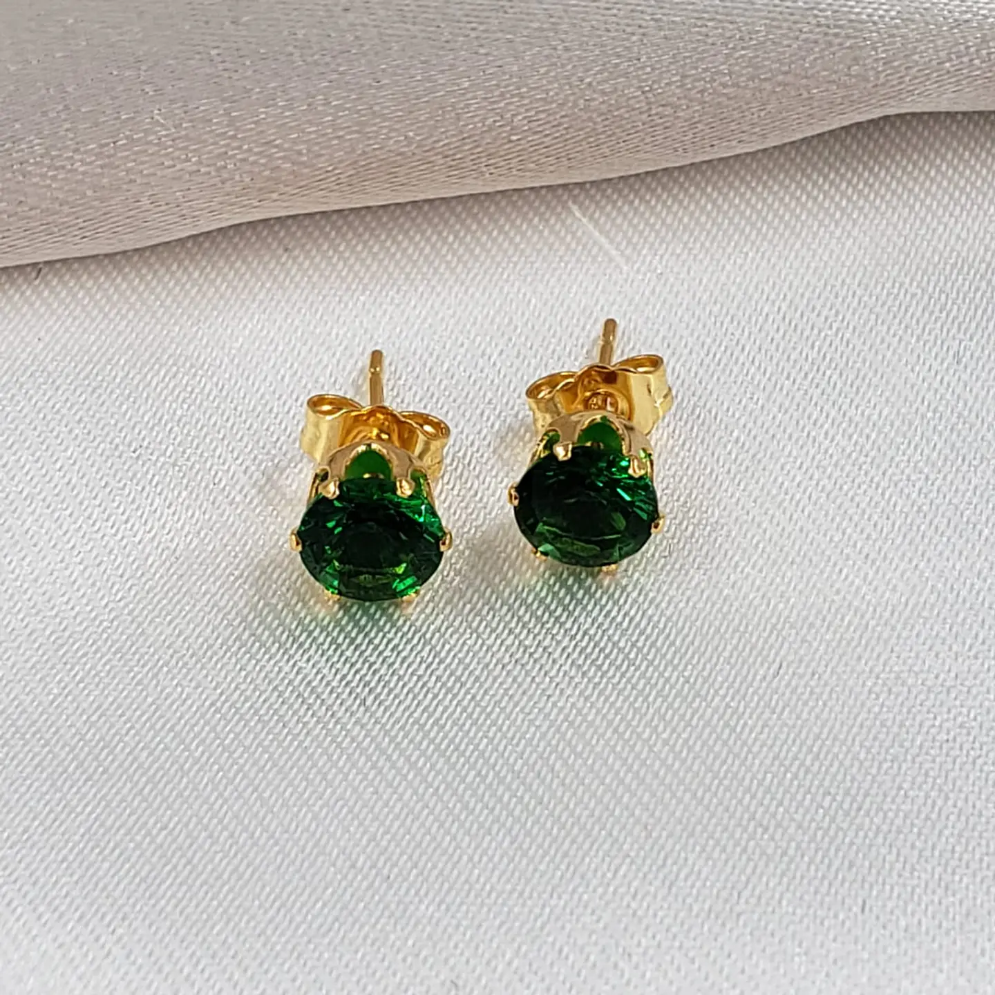 TOPO ZIRCÓN REDONDO  BAÑO DE ORO  6