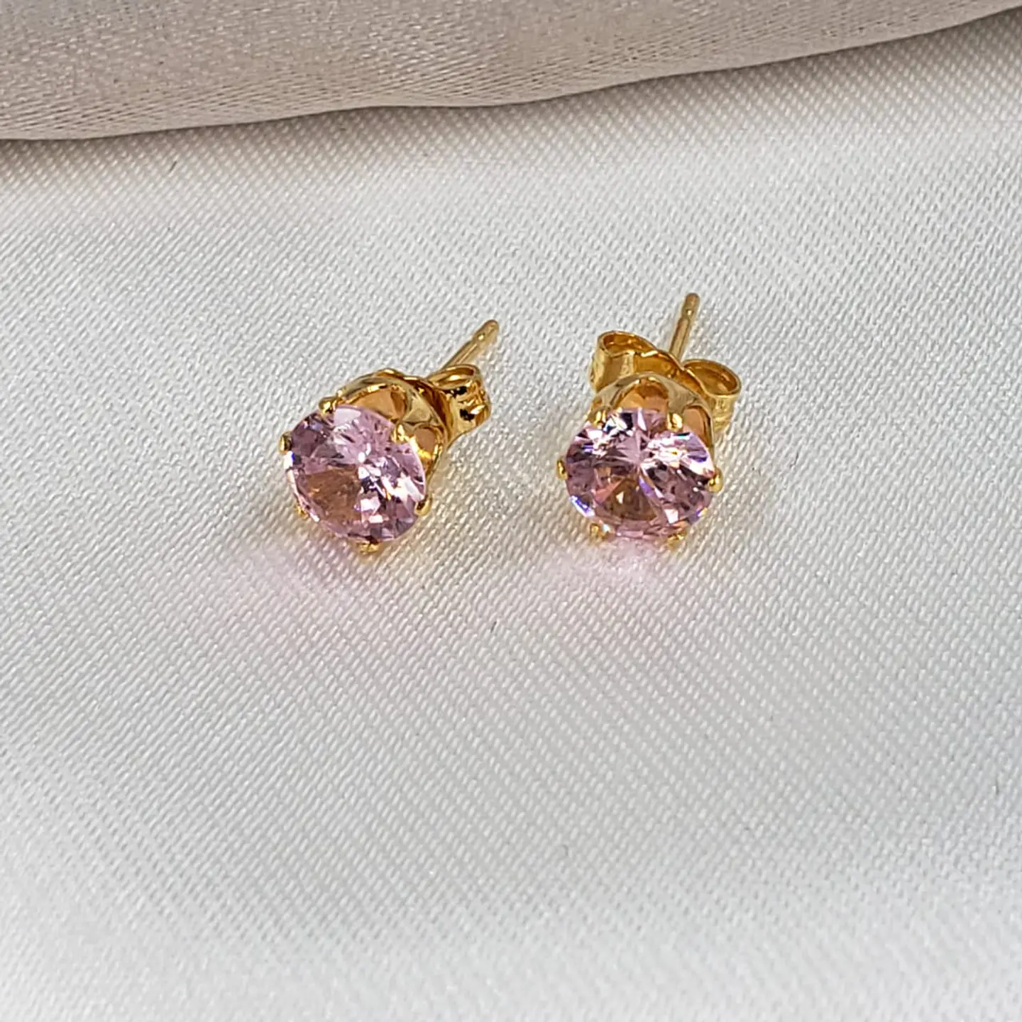 TOPO ZIRCÓN REDONDO  BAÑO DE ORO  8
