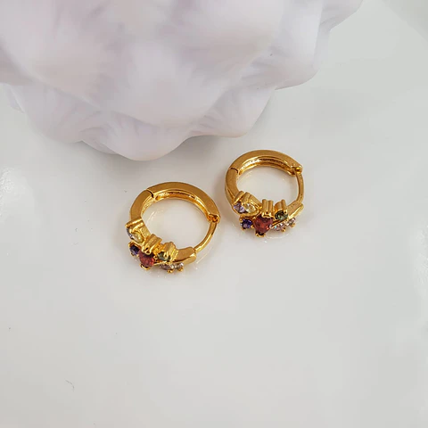  HUGGIE  MICROZIRCON  BAÑO DE ORO