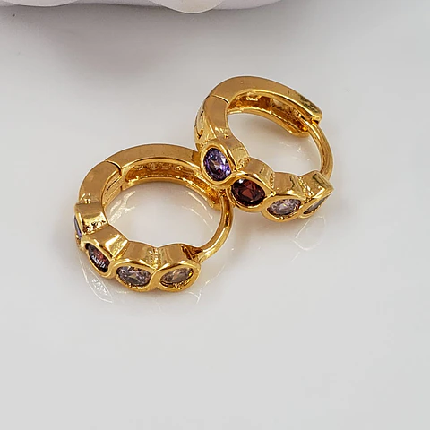  HUGGIE  MICROZIRCON  BAÑO DE ORO