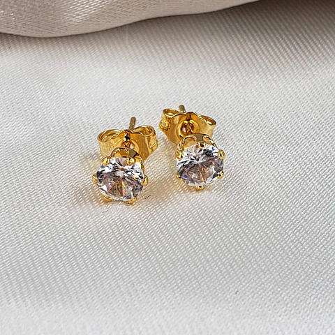 TOPO REDONDO ZIRCON  BAÑO DE ORO AT0257