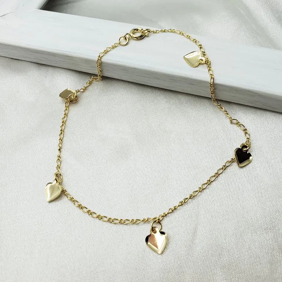 TOBILLERA CORAZONES LISOS TBE12 1