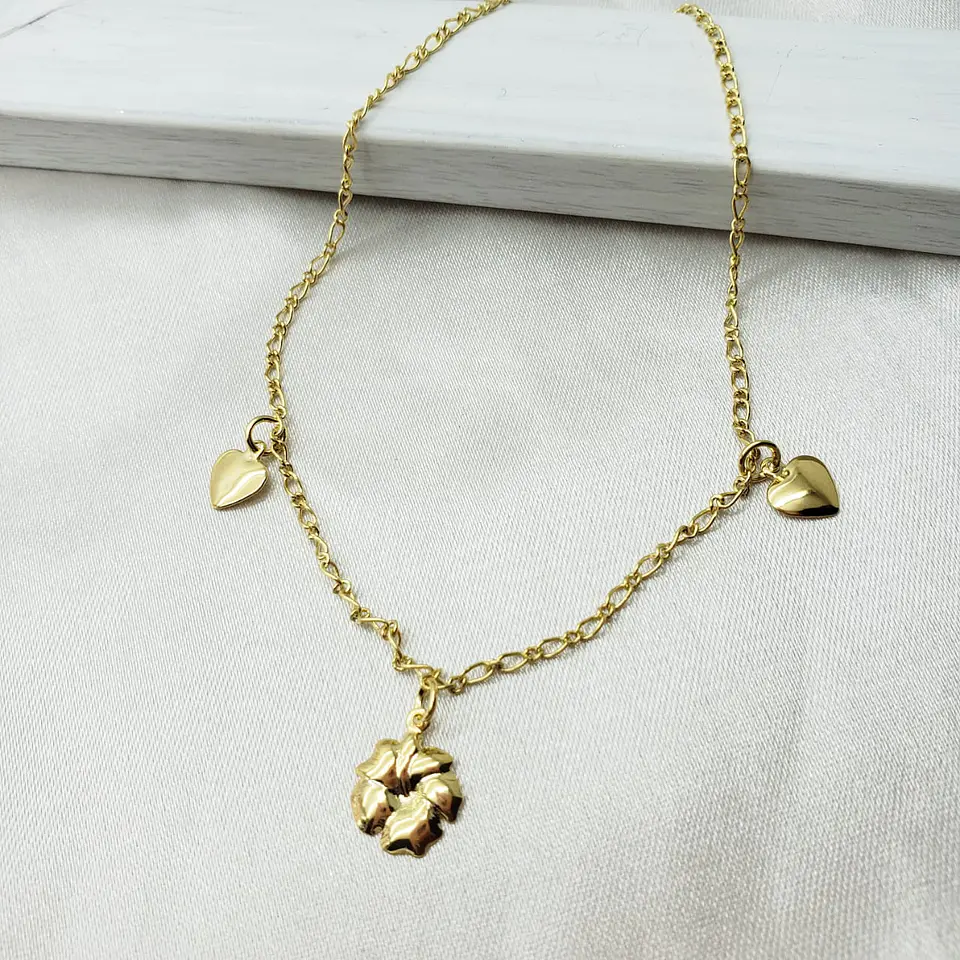 TOBILLERA FLOR CON CORAZONES TBE09 1
