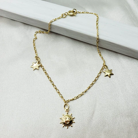 TOBILLERA ESTRELLA Y SOL TBE11