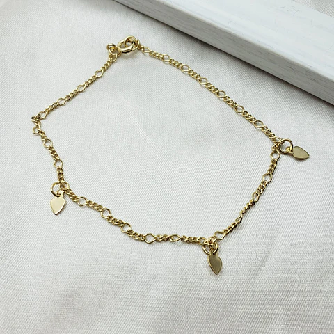 TOBILLERA CORAZÓN LISO TBE10