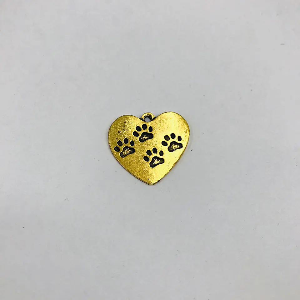 DIJE CORAZÓN HUELLAS DE PERRO CRU415-39 1
