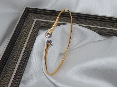 PULSERA ZIRCON DOBLE BAÑO DE ORO