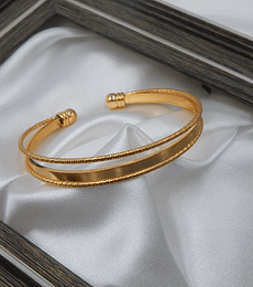 BRAZALETE CORRUGADO BALO DE ORO 