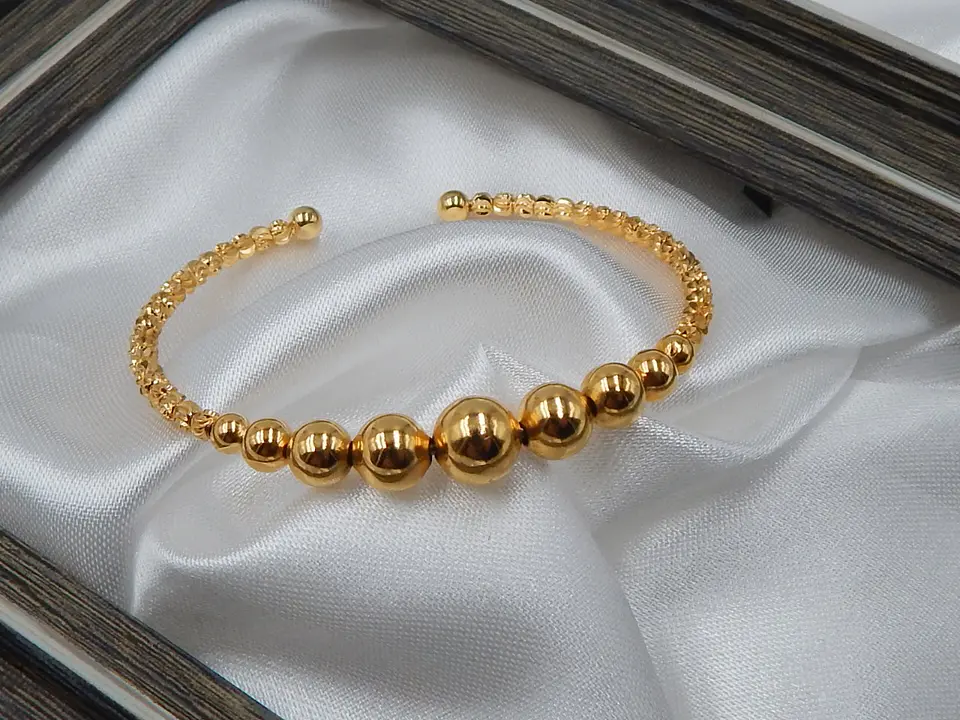 PULSERA BOLAS BAÑO DE ORO  1