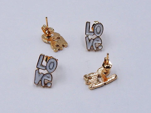 TOPO " LOVE " BAÑO DE ORO T6349        