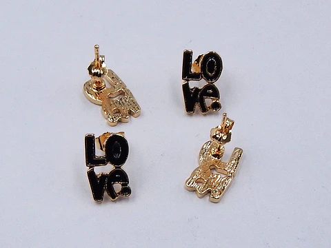 TOPO " LOVE " BAÑO DE ORO T6349        