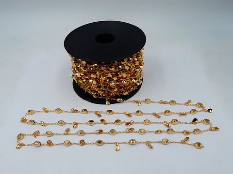 CADENA ✦ GOTAS EN BAÑO DE ORO 
