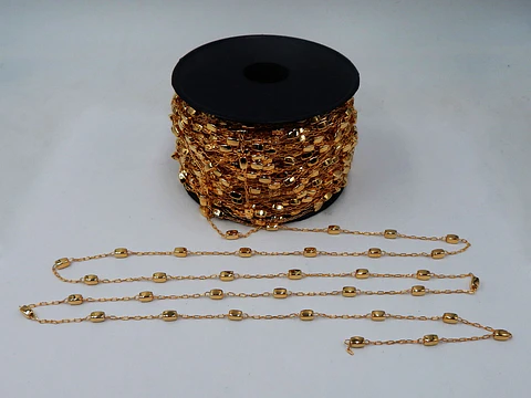 CADENA ✦ RECTANGULOS BAÑO DE ORO  