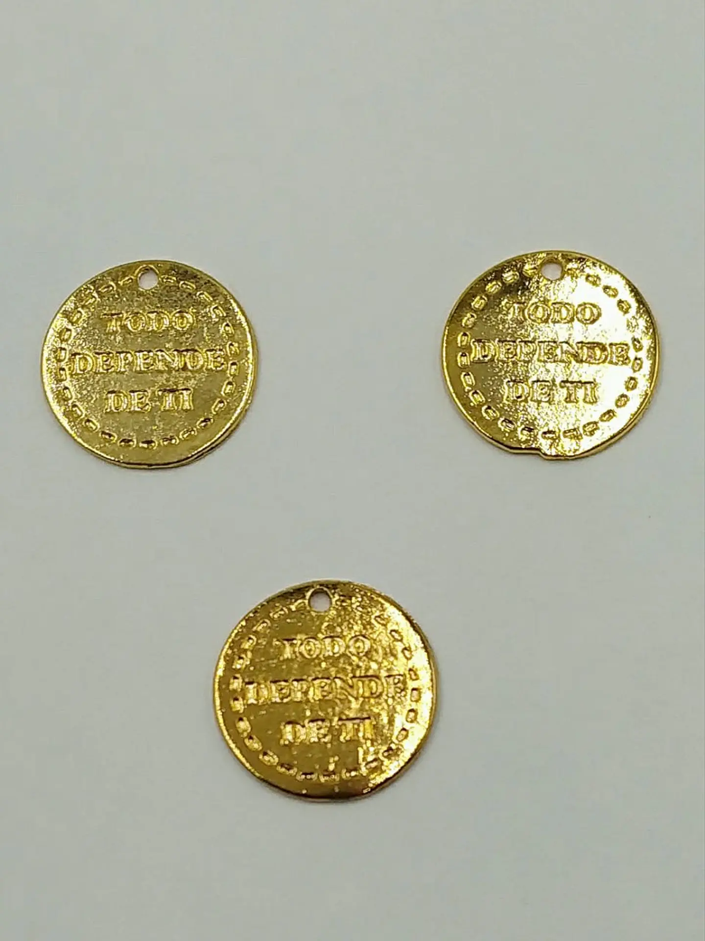 MONEDA TODO DEPENDE DE TI BAÑO DE ORO T2903   1