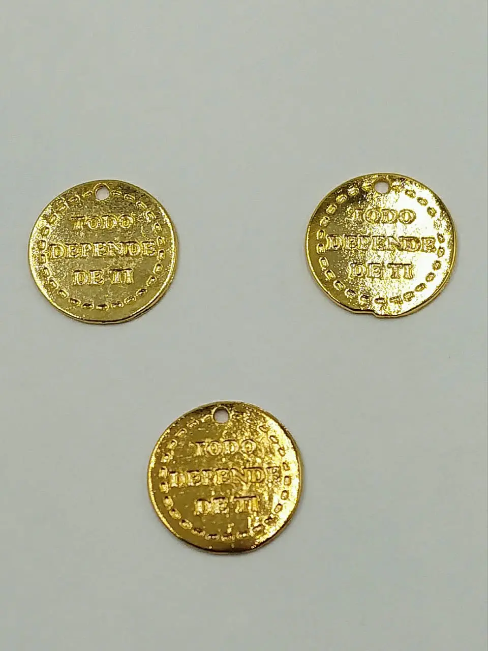 MONEDA TODO DEPENDE DE TI BAÑO DE ORO T2903   1