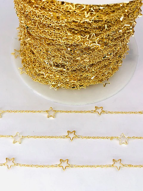 CADENA ESTRELLA BAÑO DE ORO MK-189-MT