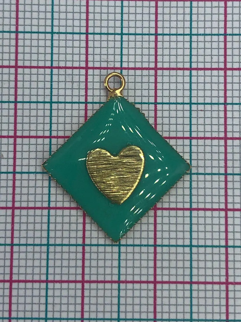 ROMBO CORAZÓN RESINA TURQUESA T7044  2